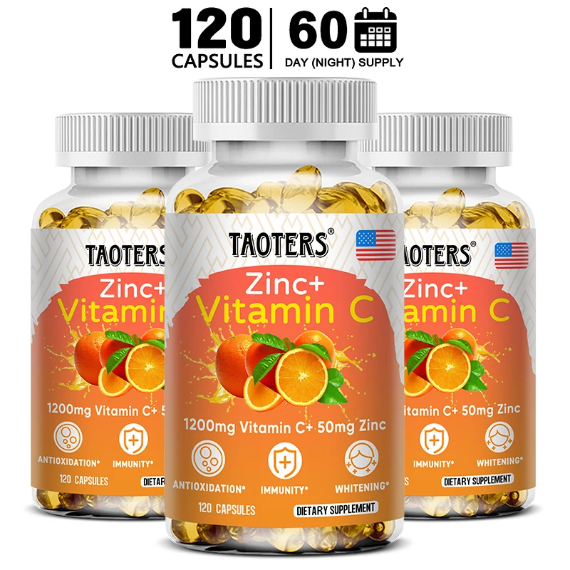 Zinc Supplement 50Mg - Taoters Supplément Vitamine C + Zinc