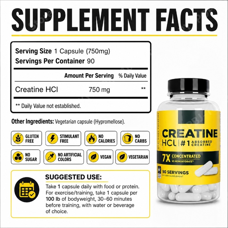 Créatine HCl 750mg 90 Capsules - Nutrition In Fitness avis et prix