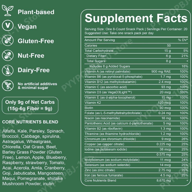 Gummies Verts Biologiques à la - Multivitamin Gummy Adult avis et prix